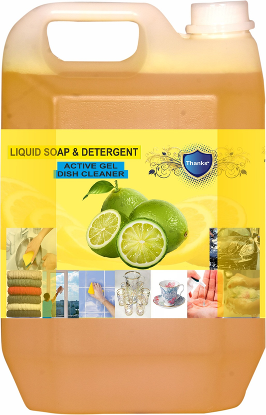 Active Gel Dish Wash Liquid – Lemon Dish Cleaner Concentrate | 5 Litre
