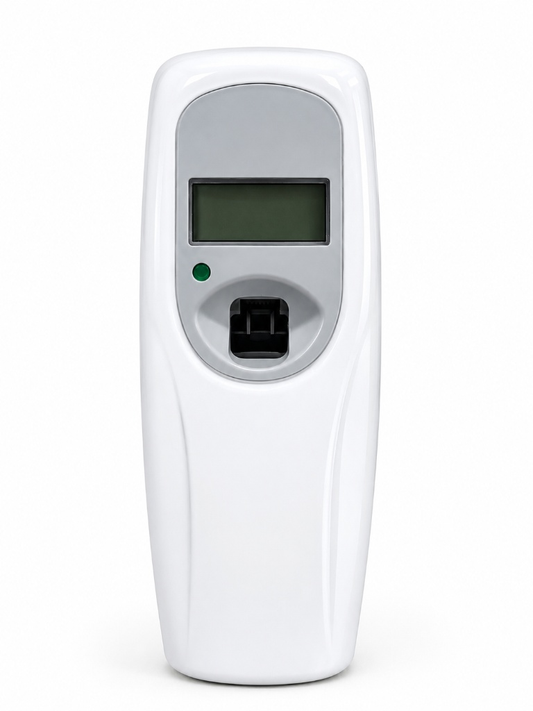 Digital B2 Automatic Aerosol Air Freshener Dispenser – LCD Programmable Wall-Mounted Fragrance Spray Machine (White Finish)