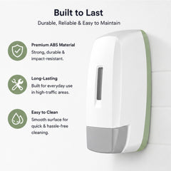 Wall-Mounted Manual Soap Dispenser – Premium Refillable Liquid Soap Dispenser with Viewing Window (White Finish)