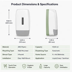 Wall-Mounted Manual Soap Dispenser – Premium Refillable Liquid Soap Dispenser with Viewing Window (White Finish)