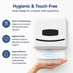 Wall-Mounted Folded Paper Towel Dispenser – Large Capacity ABS Tissue Dispenser with White Finish