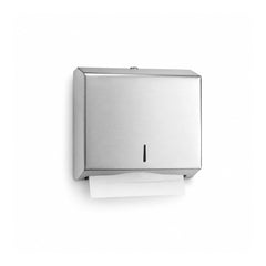 Wall-Mounted Stainless Steel Paper Towel Dispenser – Large Capacity Folded Tissue Dispenser (Brushed Silver Finish)