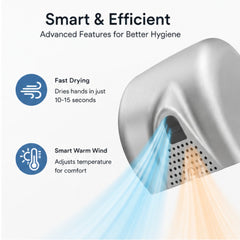 Heavy-Duty Wall-Mounted Automatic Hand Dryer – High-Velocity Airflow (Silver Finish)