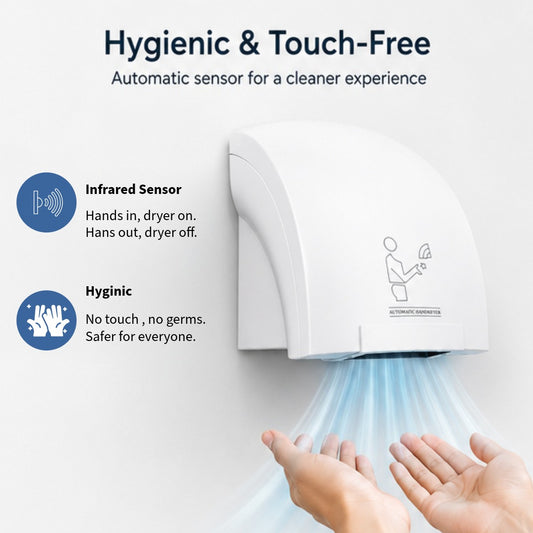High-Speed Automatic Wall-Mounted Hand Dryer – Touchless Electric Hand Dryer with Premium White Finish