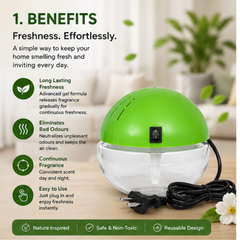 Air Revitalizer & Odour Neutralizer – Water-Based Air Purifier with Long-Lasting Fragrance (Green Finish)