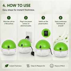 Air Revitalizer & Odour Neutralizer – Water-Based Air Purifier with Long-Lasting Fragrance (Green Finish)