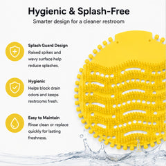 Silicone Urinal Screen Deodorizer Mat – Anti-Splash Urinal Freshener with Long-Lasting Fragrance (Yellow)