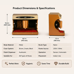 Automatic Electric Shoe Shining Machine – Commercial Shoe Polishing Machine with Dual Brushes & Built-In Polish Dispenser (Gold Finish)