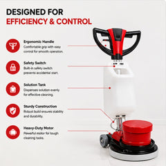 Heavy-Duty Single Disc Floor Scrubber Machine – Commercial Floor Cleaning & Polishing Machine with Solution Tank