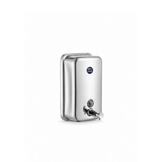 Wall-Mounted Stainless Steel Manual Soap Dispenser – Premium Refillable Liquid Soap Dispenser with Push Button (Silver Finish)