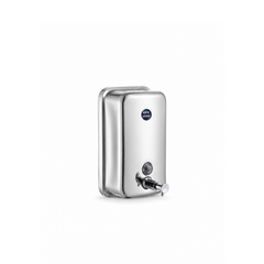 Wall-Mounted Stainless Steel Manual Soap Dispenser – Premium Refillable Liquid Soap Dispenser with Push Button (Silver Finish)